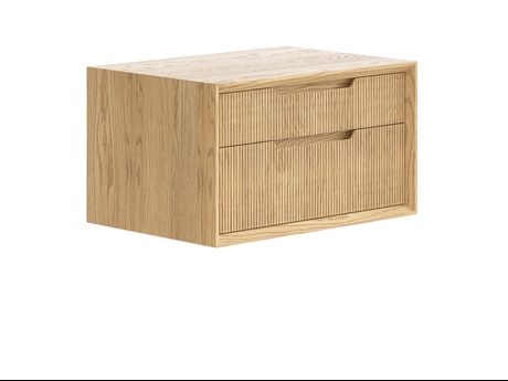 Мебель Тумба подвесная прикроватная Velvet 2 ящика. Цвет Дуб соломенный матовый. Материал Массив дуба матовый. Коллекция Тумба подвесная прикроватная Velvet 2 ящика. Картинка.