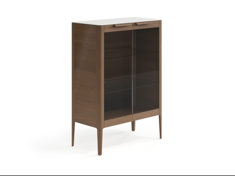 Мебель Витрина Piega. Цвет Дуб туманный матовый. Материал Массив дуба матовый. Коллекция Витрина Piega. Картинка.