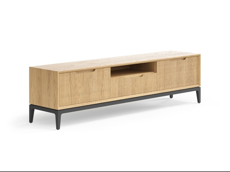 Мебель ТВ тумба Velvet. Цвет Дуб соломенный матовый. Материал Массив дуба матовый. Коллекция ТВ тумба Velvet. Картинка.