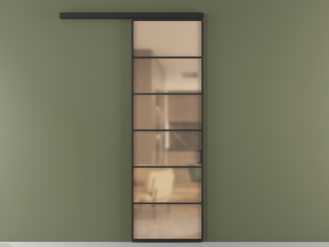 Перегородка Formato вдоль стены 1 створка АЛПР 040.04 Алюминий Черный Сатинированное оранжевое стекло, триплекс Цена 107820 ₽  | Volhovec