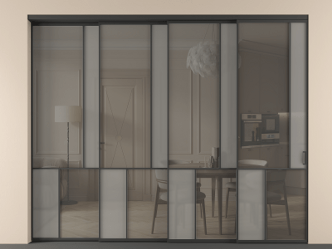Перегородка Mosaic внутри проема телескопик синхро-4 #VENDORCODE# #FURNISH# #GLASS# Цена #PRICE#  | Volhovec
