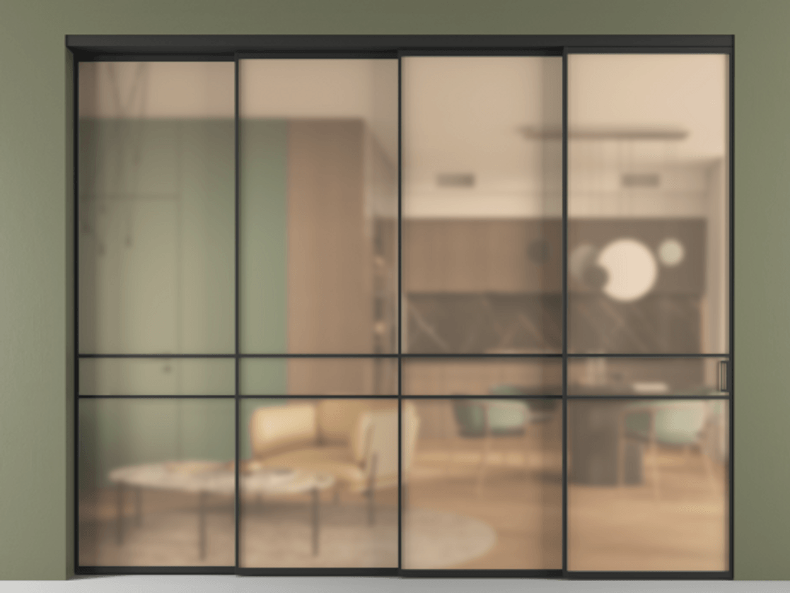 Перегородка Formato внутри проёма 4 створки с синхронным механизмом АЛПР 040.02 Алюминий Черный Сатинированное оранжевое стекло, триплекс. Скрытый короб ЧЕР Цена 427800 ₽ 1. Полотно 4 шт. (800/2100 мм)
2. Комплект установки раздвижной системы
3. Базовый комплект фурнитуры
4. Комплект фурнитуры телескопик синхро-3
5. Ручка RONDO
. Фабрика дверей Волховец 8 (800) 551 43 19 Перегородка Formato внутри проёма 4 створки с синхронным механизмом АЛПР 040.02 Алюминий Черный Сатинированное оранжевое стекло, триплекс Цена 427800 ₽ | Volhovec