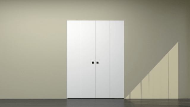 Дверь книжка на стену на скрытом коробе двустворчатая