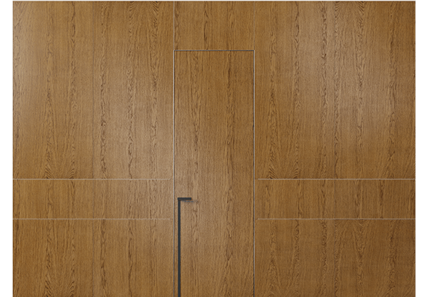 Панели для отделки стен Стеновая панель в древесной отделке Дуб янтарный. Цвет Дуб янтарный. Материал Шпон ценных пород. Коллекция Древесные отделки. Картинка.