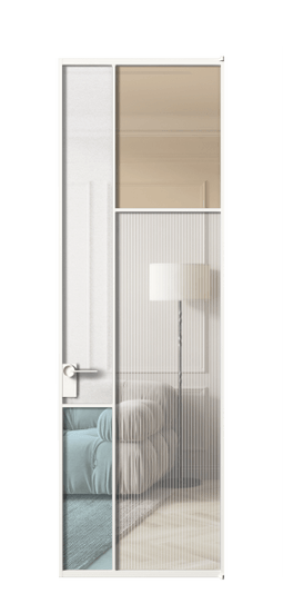 Дверь межкомнатная АЛПЛ041.11 БЕЛ 4 стекла. Цвет Алюминий Белый. Материал Алюминий. Коллекция Мозаик. Картинка.