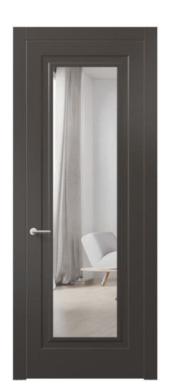Межкомнатная дверь 8403 МАН Зеркало с одной стороны. Цвет Матовый антрацит. Материал Гладкая эмаль. Коллекция Маскот. Фото. Дверь межкомнатная 8403 МАН Зеркало с одной стороны. Цвет Матовый антрацит. Материал Гладкая эмаль. Коллекция Маскот. Картинка.
