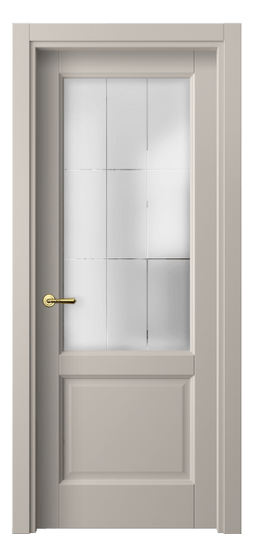 Дверь межкомнатная 1422 МСБЖ Сатинированное стекло лофт. Цвет Матовый светло-бежевый. Материал Гладкая эмаль. Коллекция Galant. Картинка.