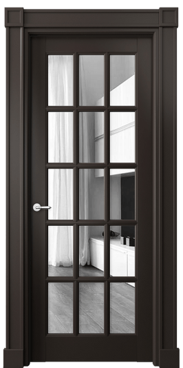 Межкомнатная дверь 6311 БАН Зеркало. Цвет Бук антрацит. Материал Массив бука эмаль. Коллекция Toscana Grigliato. Фото. Дверь межкомнатная 6311 БАН Зеркало. Цвет Бук антрацит. Материал Массив бука эмаль. Коллекция Toscana Grigliato. Картинка.