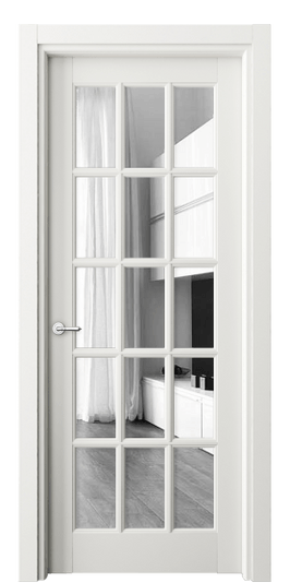 Дверь межкомнатная 6311 МСР Зеркало. Цвет Матовый серый. Материал Гладкая эмаль. Коллекция Тоскана Грильято. Картинка.