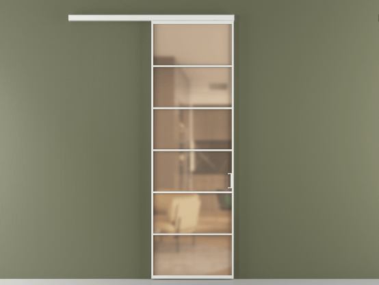 Алюминевая перегородка АЛПР 040.04_АБЛ_САТ ОРАНЖ_new. Цвет Алюминий белоснежный. Материал Алюминий в эмали. Коллекция Перегородка Formato вдоль стены 1 створка. Картинка.