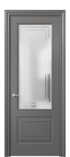 Межкомнатная дверь 8452 МКЛС Сатин с гравировкой Mascot. Цвет Матовый классический серый. Материал Гладкая эмаль. Коллекция Mascot. Фото. Дверь межкомнатная 8452 МКЛС Сатин с гравировкой Mascot. Цвет Матовый классический серый. Материал Гладкая эмаль. Коллекция Mascot. Картинка.