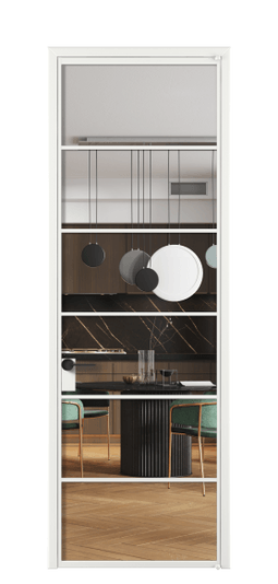 Дверь межкомнатная АЛПЛ040.04 Crystalvision АБЛ. Цвет Алюминий белоснежный. Материал Алюминий в эмали. Коллекция Формато. Картинка.