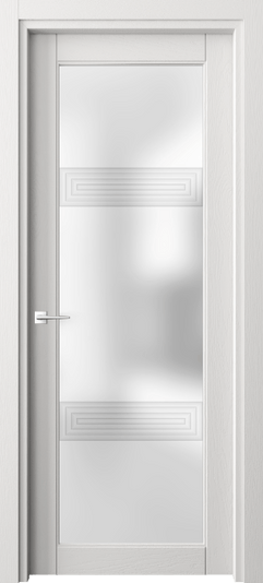 Дверь межкомнатная 6112 ДССР 3Д. Цвет Дуб светло-серый. Материал Массив дуба эмаль. Коллекция Ego. Картинка.