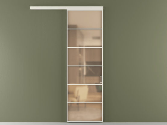 Алюминевая перегородка АЛПР 040.04_БЕЛ_САТ ОРАНЖ_new. Цвет Алюминий Белый. Материал Алюминий. Коллекция Перегородка Formato вдоль стены 1 створка. Картинка.