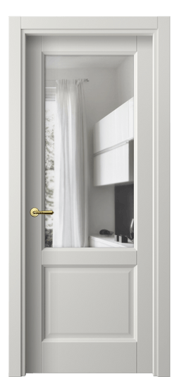 Дверь межкомнатная 1422 МСР Прозрачное стекло. Цвет Матовый серый. Материал Гладкая эмаль. Коллекция Galant. Картинка.