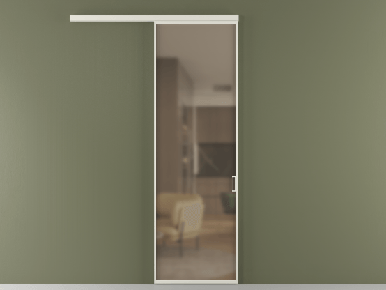 Алюминевая перегородка vd1_01 Бронза сатин триплекс БЕЛ. Цвет Алюминий Белый. Материал Алюминий. Коллекция Перегородка Formato вдоль стены 1 створка. Картинка.