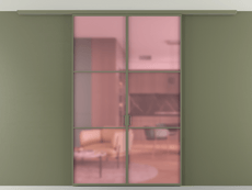 Перегородка Formato вдоль стены на потолок 2 створки