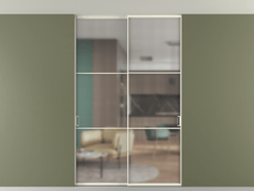 Перегородка Formato внутри проёма скрытое крепление в потолок 2 створки