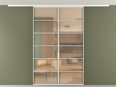 Перегородка Formato вдоль стены на потолок 2 створки