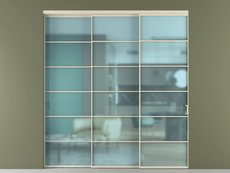 Перегородка Формато внутри проёма 3 створки с синхронным механизмом