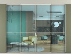 Перегородка Формато внутри проёма скрытое крепление в потолок 4 створки