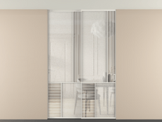 Перегородка Mosaic внутри проёма скрытое крепление в потолок 2 створки