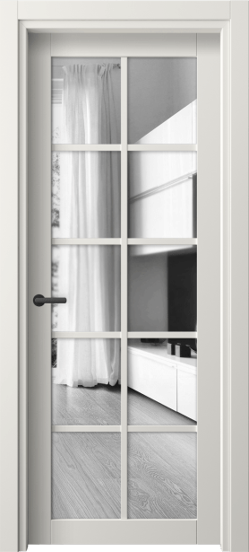 Дверь межкомнатная 2106 СТБЛ Двустороннее зеркало. Цвет Софт-тач белоснежный. Материал Полипропилен. Коллекция Neo. Картинка.