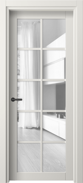 Дверь межкомнатная 2106 СТБЛ Прозрачное стекло. Цвет Софт-тач белоснежный. Материал Полипропилен. Коллекция Neo. Картинка.