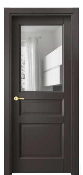 Дверь межкомнатная 1432 МАН Прозрачное стекло. Цвет Матовый антрацит. Материал Гладкая эмаль. Коллекция Galant. Картинка.